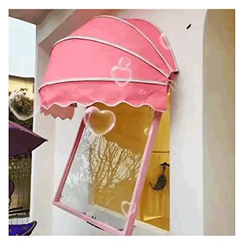 XJJUN Ausziehbare Kuppelvordach mit UV-Schutz, stilvolle Polyester-Türabdeckung, einfache Installation, faltbar und elegant, Rosenfarbe für Schatten und Dekoration im Freien von Generisch
