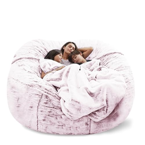 XXL Grand Pouf, bequem und Bezug, perfekt für Kinder und Erwachsene, ideal für Wohnzimmer und Schlafzimmer, unbefüllt, schneerot, 130 x 65 cm, vielseitige Sitzlösung von Generisch