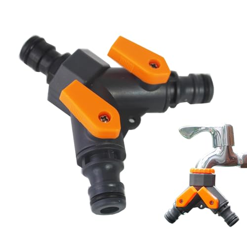 Y-Verteileranschluss – Wasserrohrverbinder – Schlauchverbinder – Splittar mit Absperrventil – Wasserhahn-Verteiler – langlebiger Wasserhahn-Adapter für Gartenarbeit, Rasen, Hausbewässerung Y-Verteileranschluss – Wasserrohrverbinder – Schlauchverbinder – Splittar mit Absperrventil – Wasserhahn-Verteiler – langlebiger Wasserhahn-Adapter für Gartenarbeit, Rasen, Hausbewässerung von Generisch