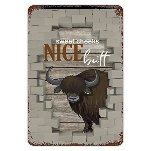 Yak Broken Brick View Blechschild Sweet Cheeks Nice Nutt Metallschild Rost personalisiert schickes Schild Aquarell Malerei Poster mit vorgebohrten Löchern für Tisch, halbes Bad, Veranda, Männerhöhle Yak Broken Brick View Blechschild Sweet Cheeks Nice Nutt Metallschild Rost personalisiert schickes Schild Aquarell Malerei Poster mit vorgebohrten Löchern für Tisch, halbes Bad, Veranda, Männerhöhle von Generisch