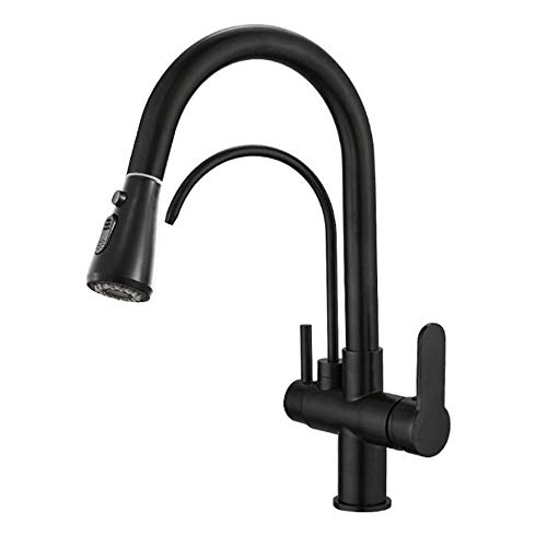 ZLLFHS Ausziehbare Messing Schwenkbare Küchenarmaturen Wasserhahn für Wasserfilter – Schwarz ZLLFHS Ausziehbare Messing Schwenkbare Küchenarmaturen Wasserhahn für Wasserfilter – Schwarz von Generisch
