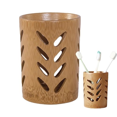 Zahnputzbecher Bambus, Zahnbürstenhalter Aus Bambus, Zahnbürstenhalter Aus Holz, Badezimmer-Zahnbürsten-Organizer, Zahnbürsten-Organizer, rutschfeste Badezimmer-Aufbewahrungs-Organizer-Arbeitsplatte Zahnputzbecher Bambus, Zahnbürstenhalter Aus Bambus, Zahnbürstenhalter Aus Holz, Badezimmer-Zahnbürsten-Organizer, Zahnbürsten-Organizer, rutschfeste Badezimmer-Aufbewahrungs-Organizer-Arbeitsplatte von Generisch