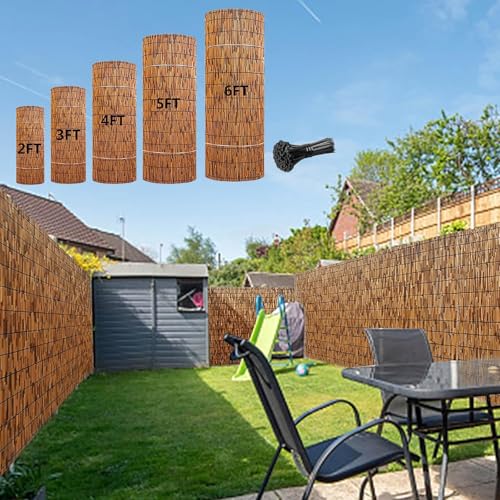 Zaun Sichtschutz Natürlicher Zaun Dekorativer Bambuszaun für Garten Balkon Fenster Indoor Outdoor (H x L x L) 1,22 x 5 m x 4 m von Generisch