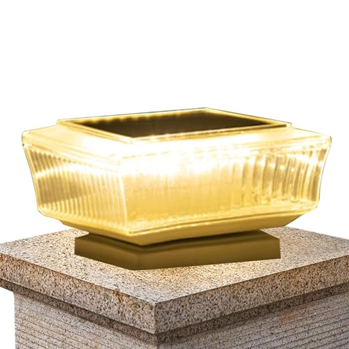 Zaunlichter, Wasserdichte Solarlampen, Solarleuchten Auf Der Einfahrt 12.5x9x7,5 Cm/4.92x3.54x2.95 Zoll Verbessert Die Sicherheit Und Das Ambiente/einfache Installation Für Den Terrassenbalkon -Pool - von Generisch