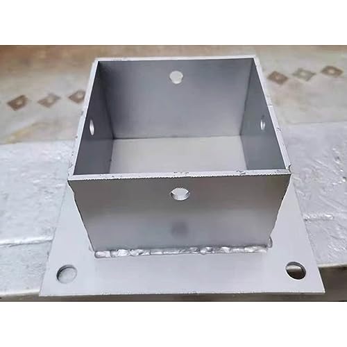 Zaunpfostenanker aus Edelstahl – robuste Pergola-Halterung mit geschlossenem Boden für Beton-/Holzdeck (2 Stück) von Generisch