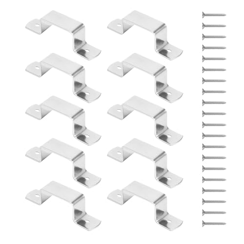 Zaunpfostenklasse, Zauntafelklemmen, 10-Pack-Post-Clips, mit Schrauben, sicheres Befestigungssystem, 8 cm/3,15 Zoll, für Gartengehäuse, Pergolen, Farmzäune von Generisch