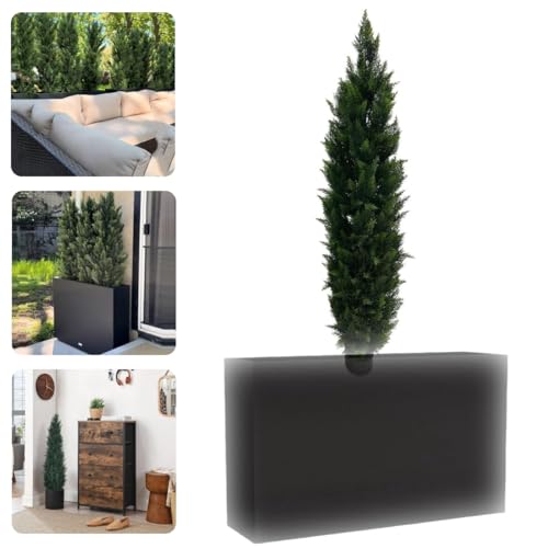 Zedernbaum, künstlich, hoch, immergrün, Pflanzgefäße für den Außenbereich, getopfte gefälschte Zeder für den Sommer, Sonnenschutz, funktionaler Sichtschutzzaun-Set (119,9 cm) von Generisch
