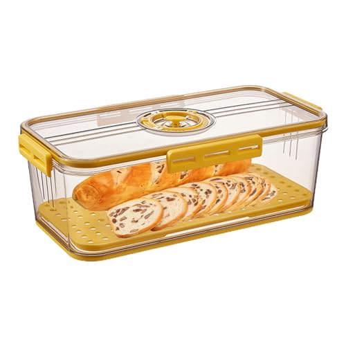 Zeitaufzeichnung Brotbox mit Deckel Brotbox mit Luftventil B-read Vorratsbehälter für hausgemachten Toast, Bagel, Donut u von Generisch
