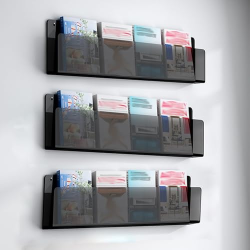 Zeitschriftenhalter aus Acryl, zur Wandmontage, transparenter Prospektständer und Literaturständer für Zuhause, Büro, ideal zum Organisieren von Büchern, Comics und Schallplatten Zeitschriftenhalter aus Acryl, zur Wandmontage, transparenter Prospektständer und Literaturständer für Zuhause, Büro, ideal zum Organisieren von Büchern, Comics und Schallplatten von Generisch
