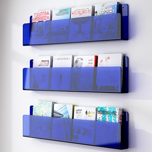 Zeitschriftenhalter aus Acryl, zur Wandmontage, transparenter Prospektständer und Literaturständer für Zuhause, Büro, ideal zum Organisieren von Büchern, Comics und Schallplatten von Generisch