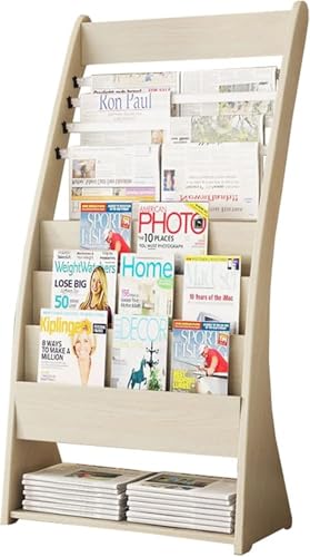 Zeitschriftenständer aus Holz, robuster Bodenständer für Broschüren, Bücher, Zeitungen, Mehrzweck-Display mit rutschfester Unterseite für Wohnzimmer oder Büro von Generisch