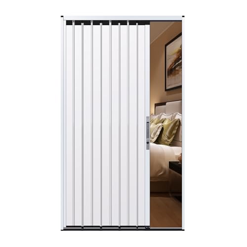 Ziehharmonika-Falttür, 198 cm hoch, Akkordeon-Tür mit Schloss und Schlüssel, robuste Innentür für den privaten und gewerblichen Gebrauch Ziehharmonika-Falttür, 198 cm hoch, Akkordeon-Tür mit Schloss und Schlüssel, robuste Innentür für den privaten und gewerblichen Gebrauch von Generisch
