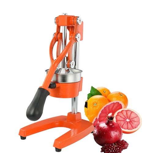 Zitruspresse – robuste manuelle mit duktilem Eisenboden und Edelstahl für einfaches Entsaften von Orangen, Granatäpfeln, Drachenfrüchten und Wassermelonen von Generisch
