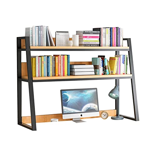 Zusammenklappbarer Computertisch – Holz, 2-stöckig, verstellbare Leiter, Bücherregal und Ausstellungsregal für Mehrzweckgebrauch zu Hause, Wohnheim und Büro – für Computer-Desktop und Organisation von Generisch
