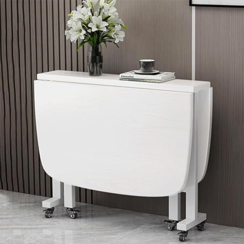 Zusammenklappbarer Esstisch aus Holz, ausziehbar, rechteckig, für kleine Räume, mit Rollen von Generisch