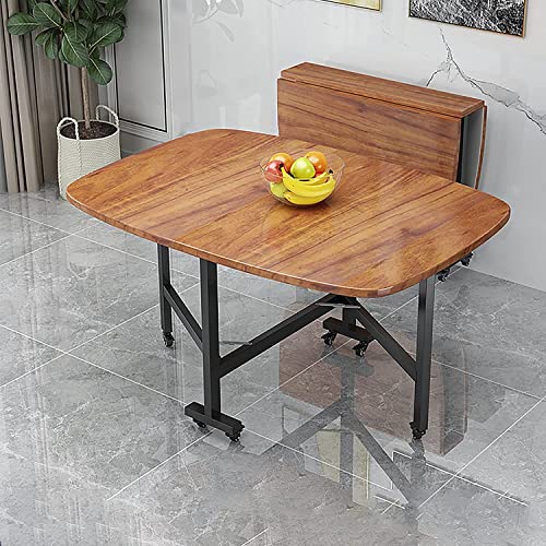 Zusammenklappbarer Esstisch aus Holz mit Fallblatt und Universalrädern, ausziehbares Esstisch-Set mit Stühlen für Restaurant, Wohnzimmer, Terrasse, Terrasse, Terrasse, platzsparend, multifunktional, Zusammenklappbarer Esstisch aus Holz mit Fallblatt und Universalrädern, ausziehbares Esstisch-Set mit Stühlen für Restaurant, Wohnzimmer, Terrasse, Terrasse, Terrasse, platzsparend, multifunktional, von Generisch