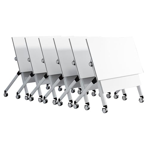 Zusammenklappbarer Konferenztisch, mobiler Trainingstisch mit feststellbaren Rollen, kleiner klappbarer Gaming-Laptop-Tisch für Home-Office-Schreibtische für kleine Räume (6 Tische) von Generisch