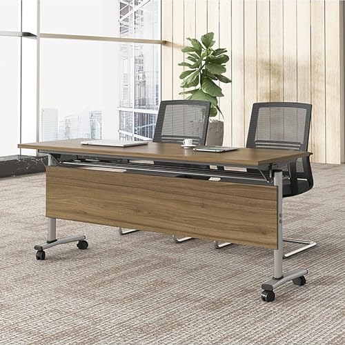 Zusammenklappbarer Konferenztisch für Büro, multifunktionaler faltbarer Computertisch mit rollendem Design, rechteckige Form (140 x 40 x 75 cm) von Generisch