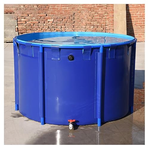 Zusammenklappbarer PVC-Fischteich – 1,2 x 1,2 m oberirdischer runder Pool, langlebiger Wasserspeicher für Koi, Bewässerung im Freien, robuste Planenreservoir von Generisch