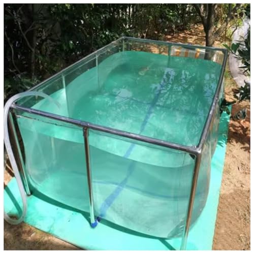 Zusammenklappbarer PVC-Teichtank – oberirdisches klares Aquarium mit Sichtfenster und Ablassventil für Koi, Schildkröten, Fischzucht, einfache Montage im Innen- und Außenbereich Zusammenklappbarer PVC-Teichtank – oberirdisches klares Aquarium mit Sichtfenster und Ablassventil für Koi, Schildkröten, Fischzucht, einfache Montage im Innen- und Außenbereich von Generisch