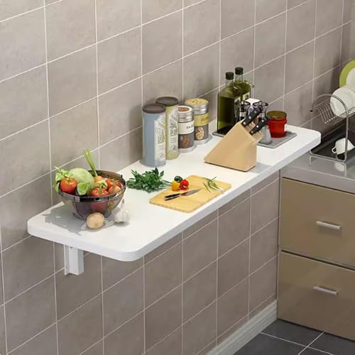 Zusammenklappbarer Wandtisch, platzsparender schwebender Schreibtisch und Drop-Leaf-Esstisch, faltbares Wäscheregal mit robusten Halterungen für kleine Räume Zusammenklappbarer Wandtisch, platzsparender schwebender Schreibtisch und Drop-Leaf-Esstisch, faltbares Wäscheregal mit robusten Halterungen für kleine Räume von Generisch
