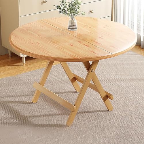 Zusammenklappbarer runder Esstisch, keine Montage erforderlich, tragbarer Küchentisch aus Holz, stabiles Design, ideal für Esszimmer & Wohnzimmer, natürliches Finish, 70 x 72 cm, leicht zu tragen Zusammenklappbarer runder Esstisch, keine Montage erforderlich, tragbarer Küchentisch aus Holz, stabiles Design, ideal für Esszimmer & Wohnzimmer, natürliches Finish, 70 x 72 cm, leicht zu tragen von Generisch