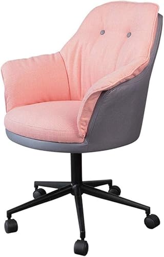 Zweifarbiger Bürostuhl, Chefsessel mit mittlerer Rückenlehne, Computertisch, Schreibtischstuhl, drehbar, höhenverstellbar, ergonomisch, mit Armlehne (Farbe: Pink) von Generisch