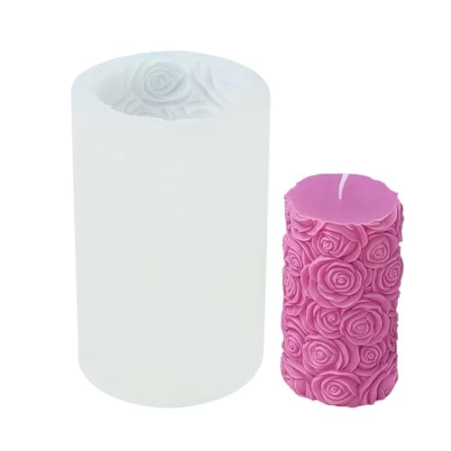 Zylinder Silikonform Kerzengießen, Kerzenformen für Kerzengießen, DIY Blumen 3D Kerzenformen Silikon Kerzen Silikonformen Kerzenformen von Generisch