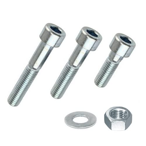 Zylinderschrauben M5 inkl. Mutter + Scheibe, Stahl verzinkt, Länge 5-100mm (M5 x 100mm, 5) von Generisch