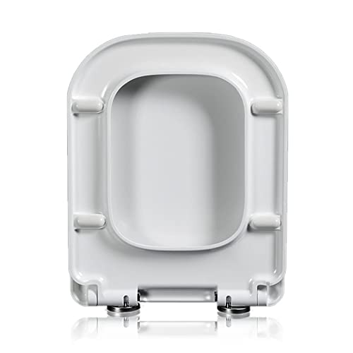 d Weißer WC-Sitz, langsames Schließen und QuickRelease, rechteckig, quadratisch, 36,5 x 45 cm, für 4B und 5B Toiletten, langlebig und leicht zu reinigen von Generisch