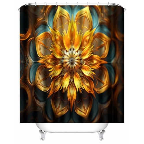 duschvorhang PVC frei 90 x 180 cm Bunte Geometrische Blumen duschvorhang Polyester Hochwertiger Mikrofaser Spritzschutz für modernes Apartment oder Gästebad MY992 duschvorhang PVC frei 90 x 180 cm Bunte Geometrische Blumen duschvorhang Polyester Hochwertiger Mikrofaser Spritzschutz für modernes Apartment oder Gästebad MY992 von Generisch