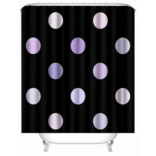 duschvorhang Polyester 200 x 200 cm Schwarzer Hintergrund Diamantfarbene Geometrie duschvorhang Textil Elegante wasserfeste Stoffabdeckung für Gästehaus, Hostel oder Mietbad MY579 von Generisch