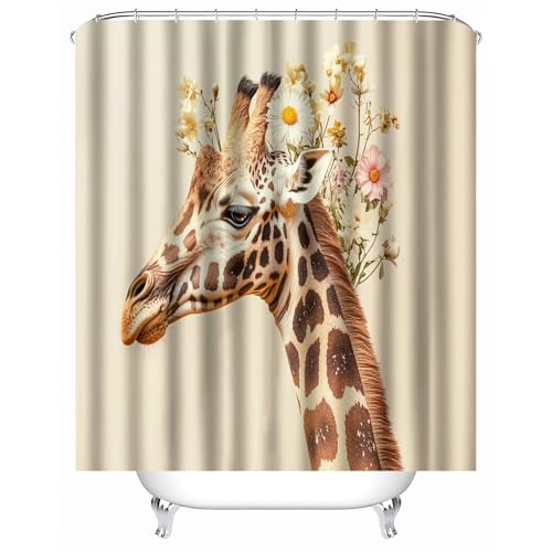 duschvorhang mit Gewicht 180 x 180 cm Giraffe duschvorhang mit Haken Dekorativer wasserabweisender Sichtschutz für WG-Bad oder Gästezimmer MY2868 duschvorhang mit Gewicht 180 x 180 cm Giraffe duschvorhang mit Haken Dekorativer wasserabweisender Sichtschutz für WG-Bad oder Gästezimmer MY2868 von Generisch