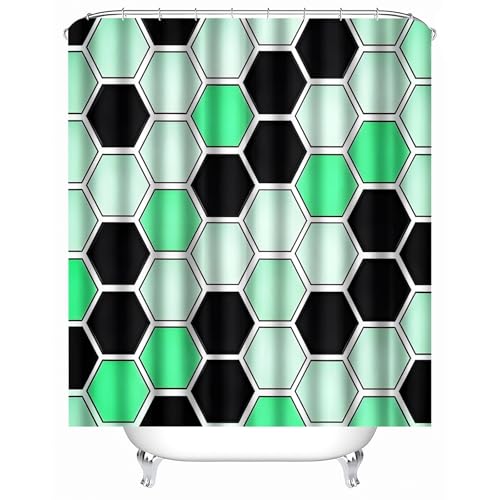 duschvorhang mit Gewicht 180 x 180 cm Rhombus Bunte Geometrie duschvorhang mit Haken Dekorativer wasserabweisender Sichtschutz für WG-Bad oder Gästezimmer MY432 von Generisch