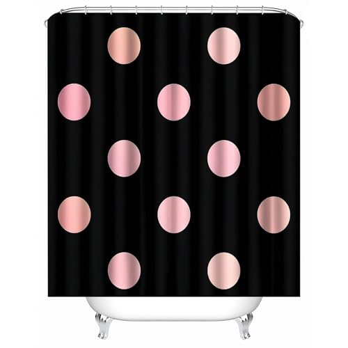 duschvorhang schwarz weiß 180 x 210 cm Schwarzer Hintergrund Diamantfarbene Geometrie duschvorhang bunt Hygienischer Mikrofaser Bad Trenner für Sauna, Campingplatz oder Bungalow MY586 von Generisch
