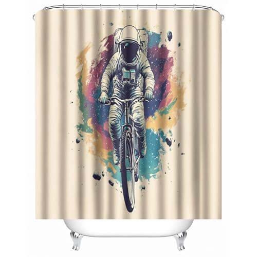 duschvorhang waschbar 180 x 200 cm Außerirdischer Astronaut duschvorhang bunt Hygienischer wasserfester Bad Raumteiler für Campingplatz oder Gästebereich MY1893 duschvorhang waschbar 180 x 200 cm Außerirdischer Astronaut duschvorhang bunt Hygienischer wasserfester Bad Raumteiler für Campingplatz oder Gästebereich MY1893 von Generisch