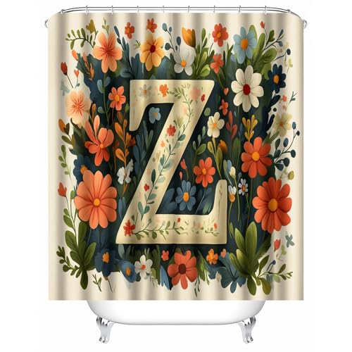 duschvorhang waschbar 180 x 200 cm Blütentraube In Z-Form duschvorhang bunt Hygienischer wasserfester Bad Raumteiler für Campingplatz oder Gästebereich MY79 von Generisch