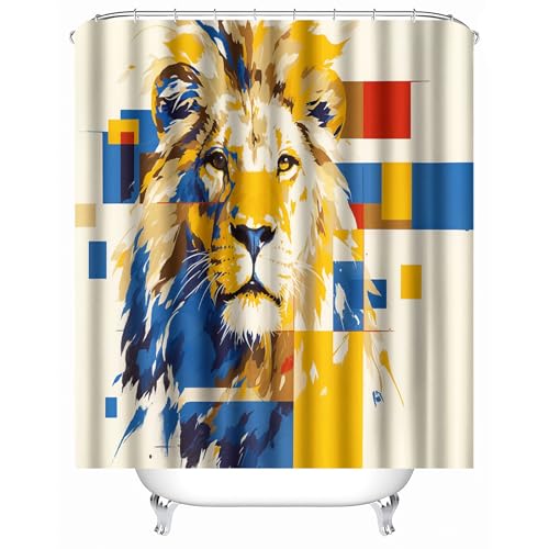 duschvorhang waschbar 180 x 200 cm Bunter Löwe duschvorhang bunt Hygienischer wasserfester Bad Raumteiler für Campingplatz oder Gästebereich MY3443 duschvorhang waschbar 180 x 200 cm Bunter Löwe duschvorhang bunt Hygienischer wasserfester Bad Raumteiler für Campingplatz oder Gästebereich MY3443 von Generisch