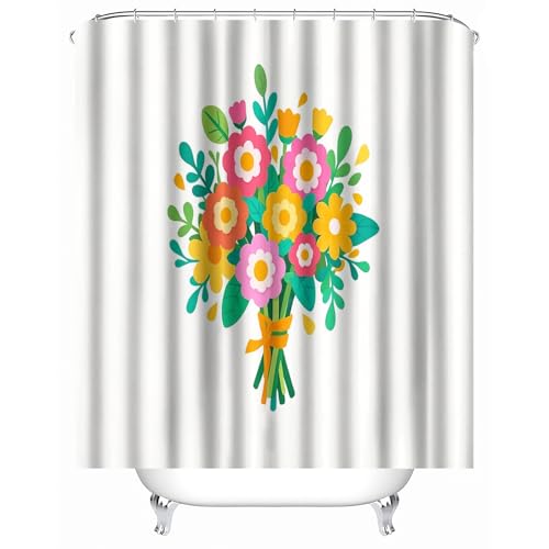 duschvorhang waschbar 180 x 200 cm Cartoon-Blumenstrauß duschvorhang bunt Hygienischer wasserfester Bad Raumteiler für Campingplatz oder Gästebereich MY714 duschvorhang waschbar 180 x 200 cm Cartoon-Blumenstrauß duschvorhang bunt Hygienischer wasserfester Bad Raumteiler für Campingplatz oder Gästebereich MY714 von Generisch