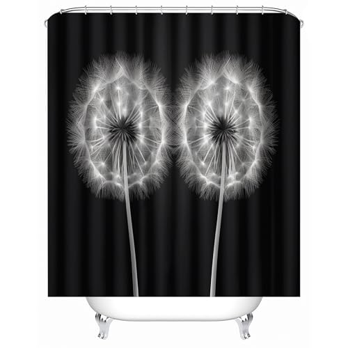 duschvorhang waschbar 180 x 200 cm Dandelion duschvorhang bunt Hygienischer wasserfester Bad Raumteiler für Campingplatz oder Gästebereich MY723 von Generisch
