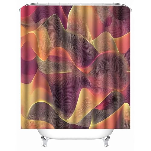 duschvorhang waschbar 180 x 200 cm Farbtextur duschvorhang bunt Hygienischer wasserfester Bad Raumteiler für Campingplatz oder Gästebereich MY4387 von Generisch