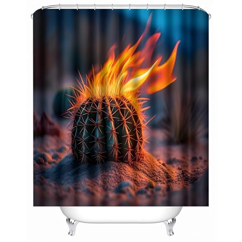 duschvorhang waschbar 180 x 200 cm Kaktusflamme duschvorhang bunt Hygienischer wasserfester Bad Raumteiler für Campingplatz oder Gästebereich MY1489 duschvorhang waschbar 180 x 200 cm Kaktusflamme duschvorhang bunt Hygienischer wasserfester Bad Raumteiler für Campingplatz oder Gästebereich MY1489 von Generisch