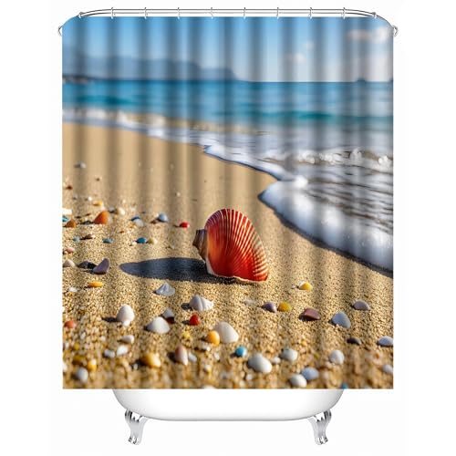 duschvorhang waschbar 180 x 200 cm Küstenmuscheln duschvorhang bunt Hygienischer wasserfester Bad Raumteiler für Campingplatz oder Gästebereich MY240 duschvorhang waschbar 180 x 200 cm Küstenmuscheln duschvorhang bunt Hygienischer wasserfester Bad Raumteiler für Campingplatz oder Gästebereich MY240 von Generisch