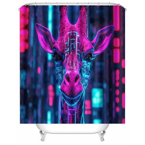 duschvorhang waschbar 180 x 200 cm Punk-Giraffe duschvorhang bunt Hygienischer wasserfester Bad Raumteiler für Campingplatz oder Gästebereich MY2861 duschvorhang waschbar 180 x 200 cm Punk-Giraffe duschvorhang bunt Hygienischer wasserfester Bad Raumteiler für Campingplatz oder Gästebereich MY2861 von Generisch