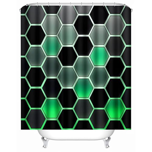 duschvorhang waschbar 180 x 200 cm Rhombus Bunte Geometrie duschvorhang bunt Hygienischer wasserfester Bad Raumteiler für Campingplatz oder Gästebereich MY401 von Generisch