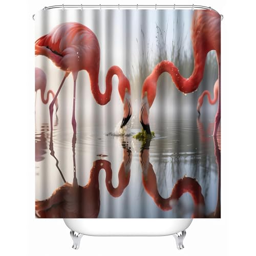 duschvorhang waschbar 180 x 200 cm Rosa Flamingo duschvorhang bunt Hygienischer wasserfester Bad Raumteiler für Campingplatz oder Gästebereich MY1506 duschvorhang waschbar 180 x 200 cm Rosa Flamingo duschvorhang bunt Hygienischer wasserfester Bad Raumteiler für Campingplatz oder Gästebereich MY1506 von Generisch