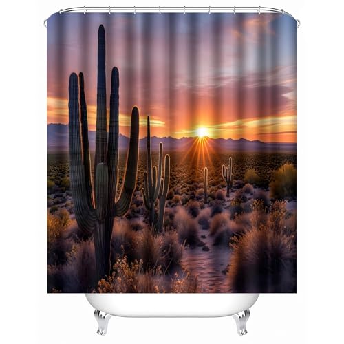 duschvorhang waschbar 180 x 200 cm Sonnenuntergangskaktus duschvorhang bunt Hygienischer wasserfester Bad Raumteiler für Campingplatz oder Gästebereich MY1441 duschvorhang waschbar 180 x 200 cm Sonnenuntergangskaktus duschvorhang bunt Hygienischer wasserfester Bad Raumteiler für Campingplatz oder Gästebereich MY1441 von Generisch