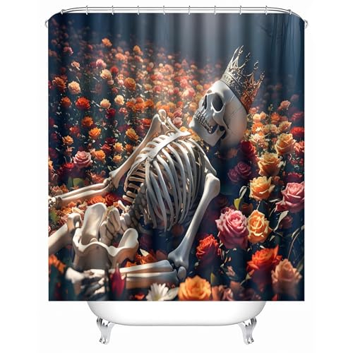 duschvorhang waschbar 180 x 200 cm Totenkopf-Blumenbusch duschvorhang bunt Hygienischer wasserfester Bad Raumteiler für Campingplatz oder Gästebereich MY2417 duschvorhang waschbar 180 x 200 cm Totenkopf-Blumenbusch duschvorhang bunt Hygienischer wasserfester Bad Raumteiler für Campingplatz oder Gästebereich MY2417 von Generisch