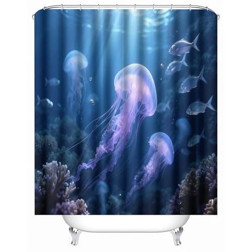 duschvorhang waschbar 180 x 200 cm Unterwasserquallen duschvorhang bunt Hygienischer wasserfester Bad Raumteiler für Campingplatz oder Gästebereich MY1691 duschvorhang waschbar 180 x 200 cm Unterwasserquallen duschvorhang bunt Hygienischer wasserfester Bad Raumteiler für Campingplatz oder Gästebereich MY1691 von Generisch