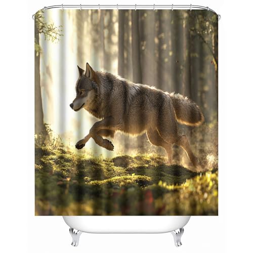 duschvorhang waschbar 180 x 200 cm Wolf duschvorhang bunt Hygienischer wasserfester Bad Raumteiler für Campingplatz oder Gästebereich MY2700 duschvorhang waschbar 180 x 200 cm Wolf duschvorhang bunt Hygienischer wasserfester Bad Raumteiler für Campingplatz oder Gästebereich MY2700 von Generisch